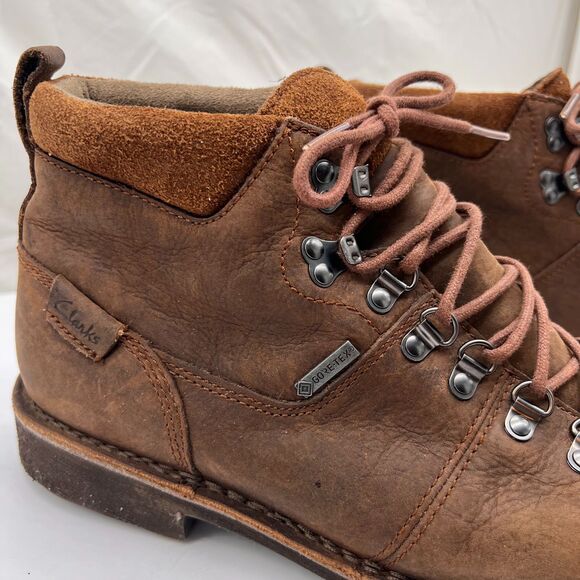 Clarks Mens Lawes High GTX Brown Lea Hiking , Cushion Soft Sz 10 - Picture 4 of 10